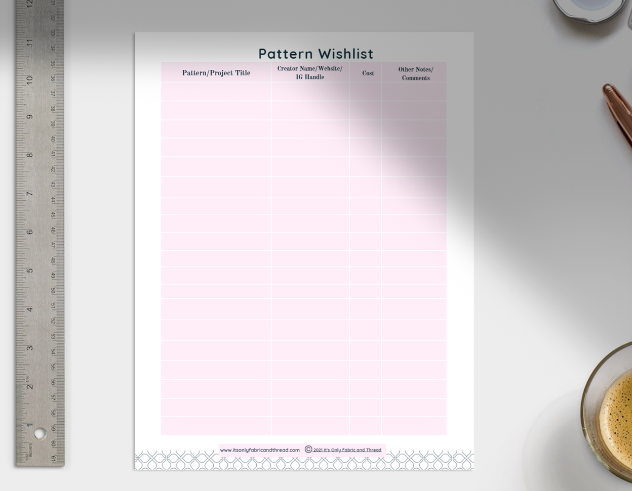 Pattern Wish List Free Download