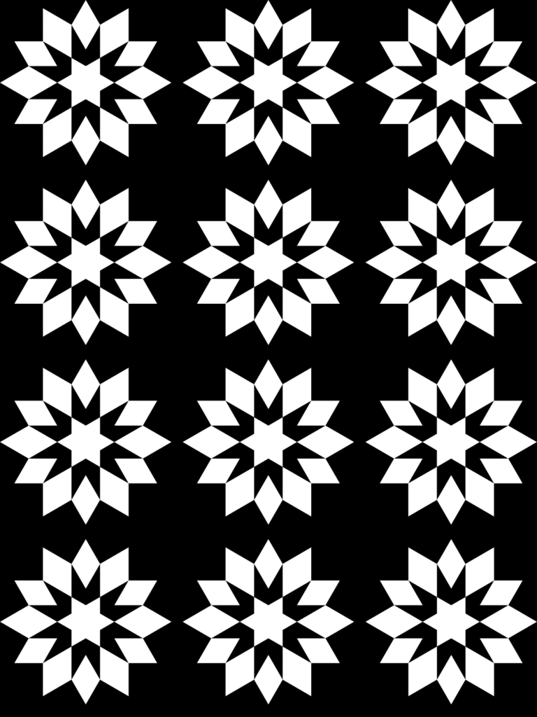 Black and White image of diamond stars